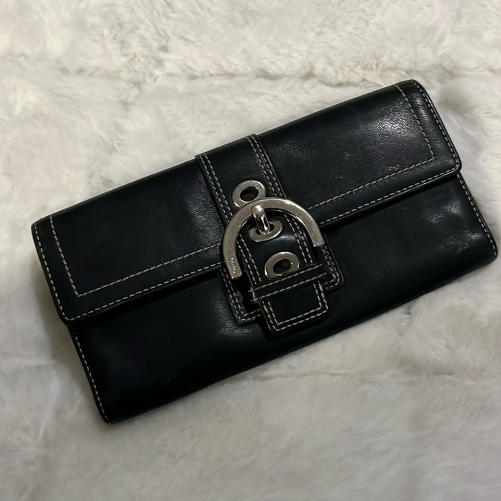 Black couch leather wallet